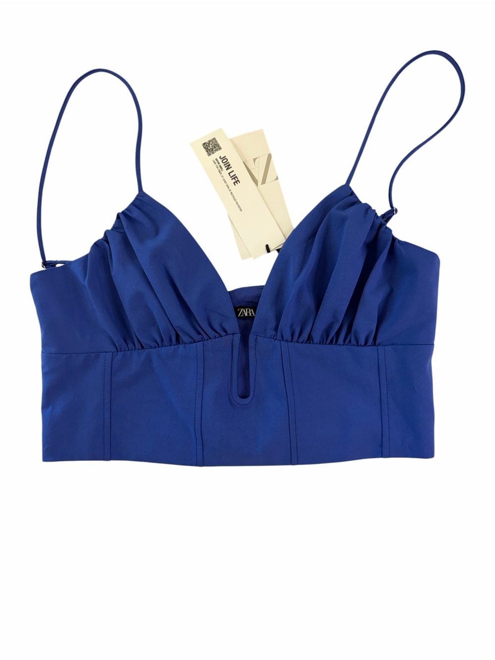 Zara Cobalt Blue Strapless Bustier Top